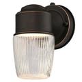 Westinghouse One-Light LED Outdoor Wall Fixture Dusk Dawn ORB, Clear Ribbed Glass 6106900